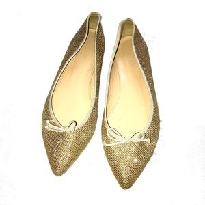 J. Crew gold glitter ballet flats